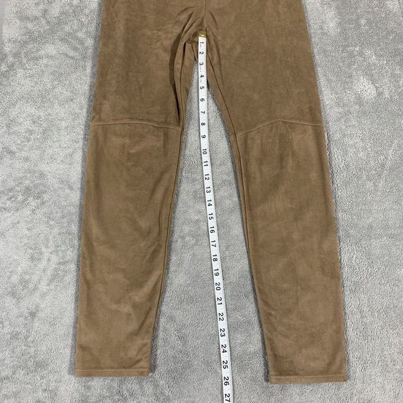 Lysse High Waisted Faux Suede Tan/brown Legging Casual Pants Size Medium - Picture 7 of 11